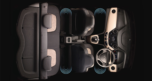 Full auto air conditioning system illustrated within the interior